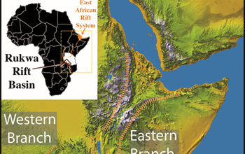 Map of the Great Rift Valley in East Africa with the Rukwa Rift study area highlighted.
